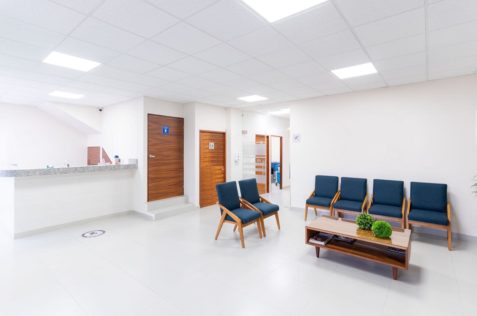 A clinic reception and waiting area