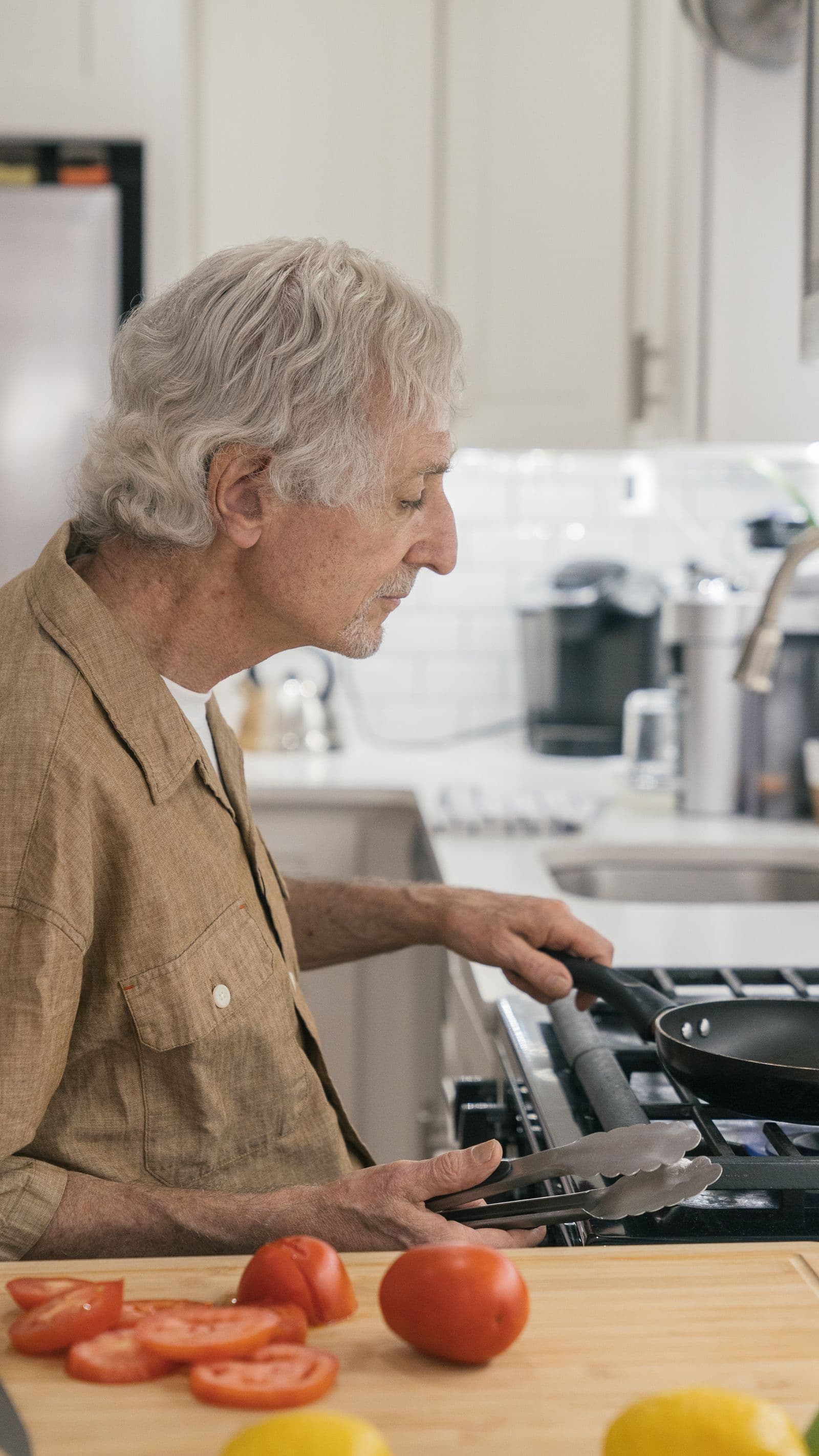 Man preparing a fresh meal in a home kitchen